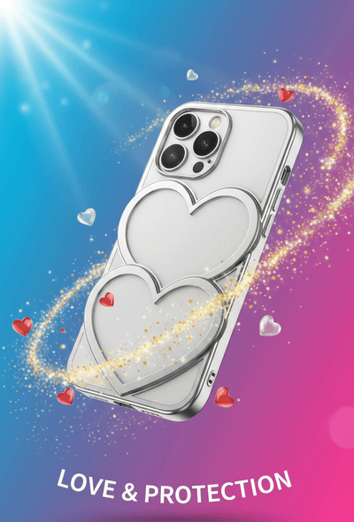 Luxury Double Heart Glitter iPhone Case - Zambeel