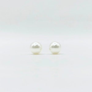 10 mm White Pearl With Post Earring | Stainless Steel | Gold Plated - Zambeel
