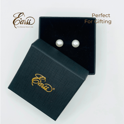 10 mm White Pearl With Post Earring | Stainless Steel | Gold Plated - Zambeel