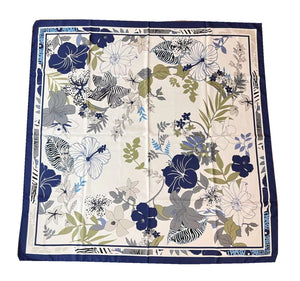 110cm Twill Floral Print Silk Scarf - Zambeel