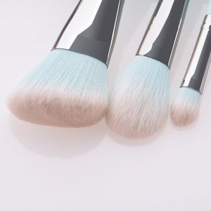 12 Light Blue Makeup Brushes - Zambeel