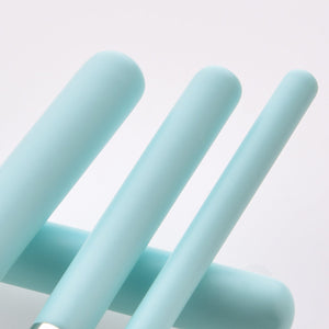 12 Light Blue Makeup Brushes - Zambeel