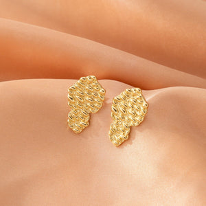 18K Copper Plated Real Gold Special - interest Design Stud Earrings - Zambeel