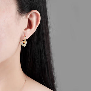 18K Gold Copper Micro - inlaid Earrings European And American Famous Diamond Heart Earrings - Zambeel