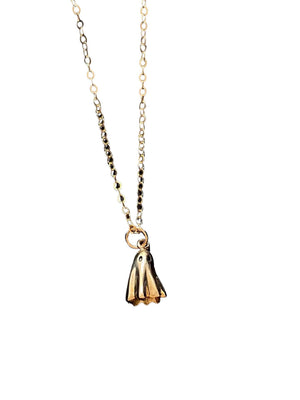 18K Gold & Small Plated Ghost Ghost Pendant Necklace - Zambeel