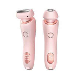 2 In 1 Hair Removal Epilator USB Rechargeable Trimmer Women Body Razor Face Leg Armpit Bikini Hand Pubic Shaver Hair Remover - Zambeel