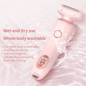 2 In 1 Hair Removal Epilator USB Rechargeable Trimmer Women Body Razor Face Leg Armpit Bikini Hand Pubic Shaver Hair Remover - Zambeel