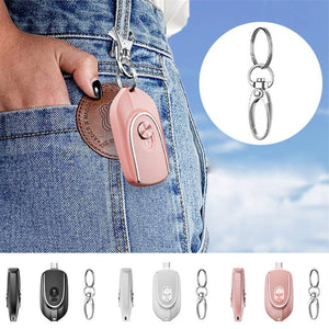 2 In 1 Mini Keychain Power Bank Keyring Hanging Buckle 2 Output Interfaces 5V 1200MAH Backup Power Bank Retractable Plug Waterproof Phone Charging Accessories - Zambeel