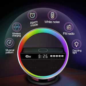 2024 New Multifunction RGB Night Light Wireless Charger Bluetooth - compatible Speaker Large G Ambience Light Home Decor - Zambeel