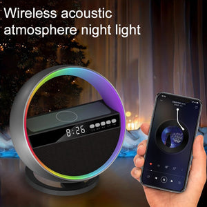 2024 New Multifunction RGB Night Light Wireless Charger Bluetooth - compatible Speaker Large G Ambience Light Home Decor - Zambeel