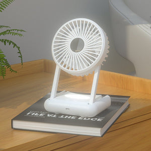 23 Hours Mini Silent Handheld Fan LED Night Light Fan Desktop Folding Small Electric Fan Portable Fan - Zambeel