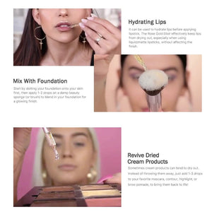 24k Rose Gold Elixir Skin Make Up Oil For Face Essential Oil Before Primer Foundation Moisturizing Face Oil Anti - aging - Zambeel