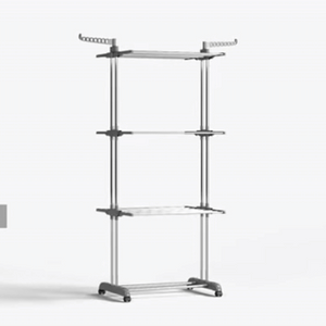 رف تجفيف الملابس القابل للطي ذو 6 طبقات مع عجلات ©