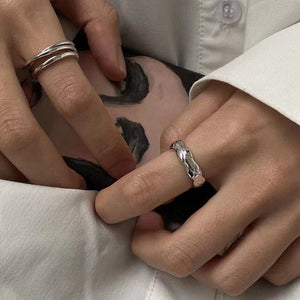 2pc Retro Plain Band Index Finger Ring For Women, Ins Trendy Cool Internet - Famous Stylish & Personalized Open Adjustable Ring, Small Jewelry - Zambeel