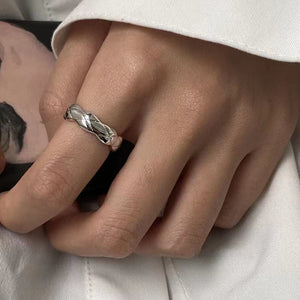 2pc Retro Plain Band Index Finger Ring For Women, Ins Trendy Cool Internet - Famous Stylish & Personalized Open Adjustable Ring, Small Jewelry - Zambeel