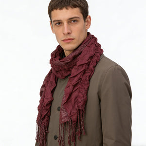 2pcs Extra Long Evening Glamour Piece Magenta Metallic Crinkle Scarf,Shimmer Textured Scarf ,Luxe Look For Evening Wear,Scarf,vacation,daily Life,evening Party,Office Appropriate Subtlety - Zambeel