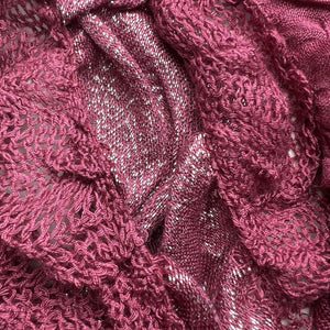 2pcs Extra Long Evening Glamour Piece Magenta Metallic Crinkle Scarf,Shimmer Textured Scarf ,Luxe Look For Evening Wear,Scarf,vacation,daily Life,evening Party,Office Appropriate Subtlety - Zambeel