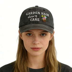 2pcs Garden Hair Hat For Men Women, Adjustable Embroidered Wash Cotton Baseball Cap - Zambeel