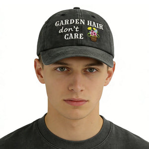 2pcs Garden Hair Hat For Men Women, Adjustable Embroidered Wash Cotton Baseball Cap - Zambeel