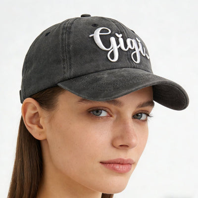 2pcs Gigi Hat For Men Women, Adjustable Embroidered Wash Cotton Baseball Cap - Zambeel
