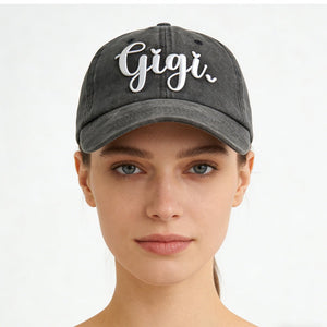 2pcs Gigi Hat For Men Women, Adjustable Embroidered Wash Cotton Baseball Cap - Zambeel