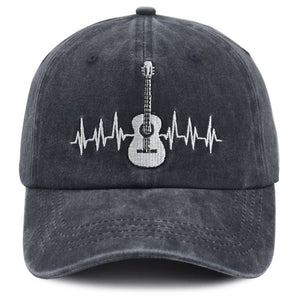 2pcs Guitar Accessories Baseball Cap Guitar Hat Gifts For Women Men, Adjustable Embroidered Wash Cotton Baseball Cap - Zambeel