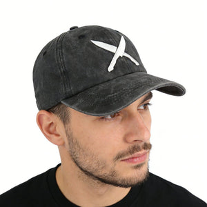2pcs Knives Black Hat For Women Men, Adjustable Embroidered Wash Cotton Baseball Cap - Zambeel