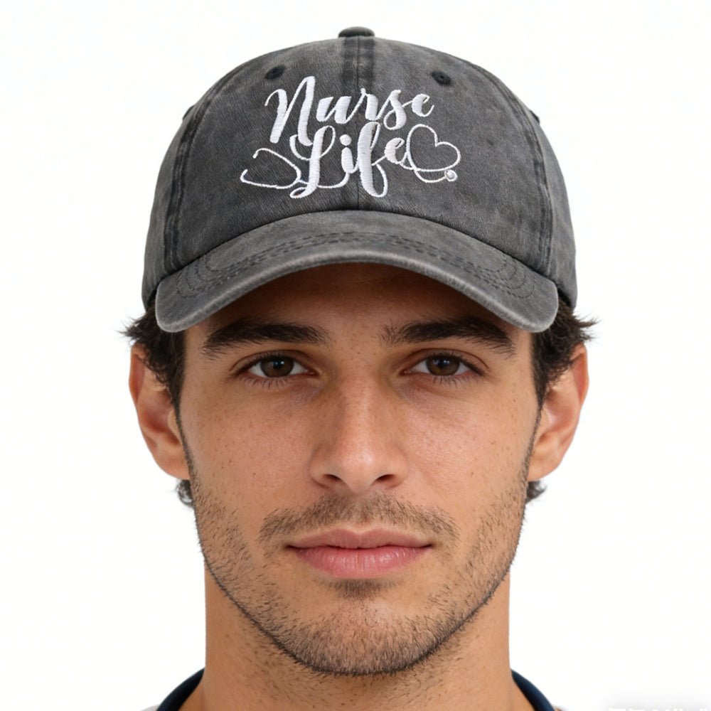 2pcs Nurse Life Hat For Women Men, Adjustable Embroidered Wash Cotton Baseball Cap - Zambeel