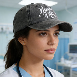 2pcs Nurse Life Hat For Women Men, Adjustable Embroidered Wash Cotton Baseball Cap - Zambeel
