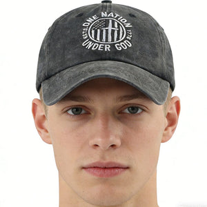 2pcs One Nation Under God Baseball Cap For Women Men, Adjustable Embroidered Wash Cotton Baseball Cap - Zambeel