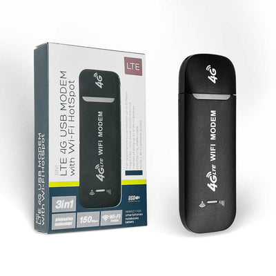 3 - in - 1 LTE 4G USB Modem with Wi - Fi Hotspot - Zambeel