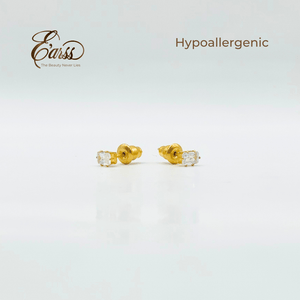 3 mm Cubic Zirconia Emarald Cut | Stainless Steel | 18K Gold Plated - Zambeel