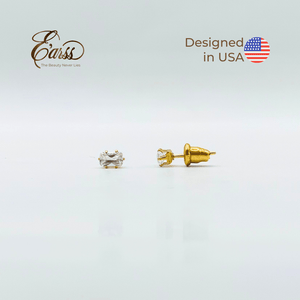 3 mm Cubic Zirconia Emarald Cut | Stainless Steel | 18K Gold Plated - Zambeel