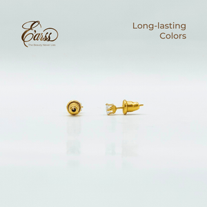 3 mm Cubic Zirconia Emarald Cut | Stainless Steel | 18K Gold Plated - Zambeel