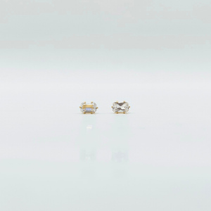 3 mm Cubic Zirconia Emarald Cut | Stainless Steel | 18K Gold Plated - Zambeel