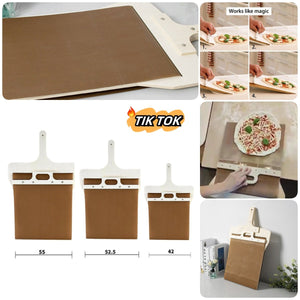 3 Sizes Sliding Pizza Peel Shovel Storage Board Pala Pizza Scorrevole Wooden Handle Transfer Pizza Kitchen Gadgets - Zambeel