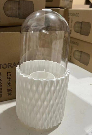 360 Rotating Large Capacity Transparent Makeup Brush Storage Pen Holder Acrylic Dust With Lid Desktop Cosmetic Storage Box - Zambeel