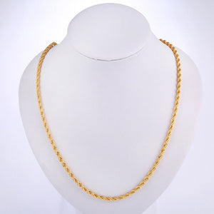 4mm Thick Cable Chain 18K Gold - plated Necklace - Zambeel