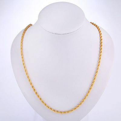 4mm Thick Cable Chain 18K Gold - plated Necklace - Zambeel
