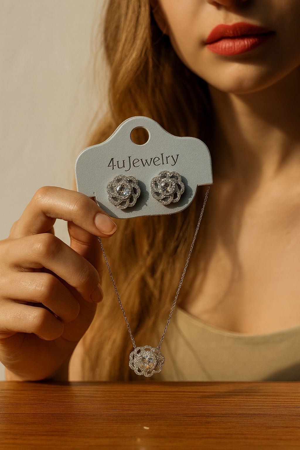 4u Jewelry - Cubic Zirconia Pendant & Earring Sets - Zambeel