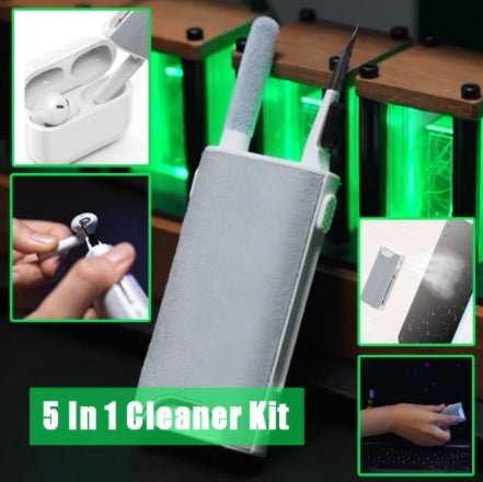 5 In 1 Screen Cleaner Kit Camera Phone Tablet Laptop Screen Cleaning Tools Earphone Cleaning Brush Pen For Office - Zambeel