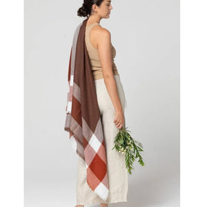 59 X 59in Deep Pinkwhite Large Grid Womens Fall Winter Scarf Plaid Tassel Soft Warm Blanket Scarves Womens Shawl Wraps - Zambeel