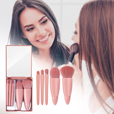 5Pcs Makeup Brushes Tool Set Cosmetic Powder Eye Shadow Foundation Blush Blending Make Up Brush - Zambeel