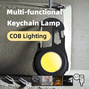 6 IN 1 Multi - functional Mini Keychain Lamp Super Bright Small Flashlight Aluminum Alloy Work Lamp - Zambeel