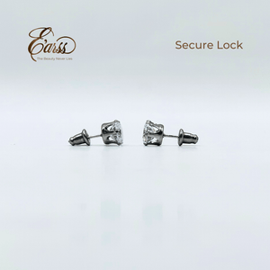 7 mm Clear Cubic Zirconia Round Silver | Stainless Steel - Zambeel