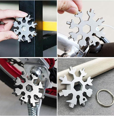 8 - in - 1 Snowflake Multi - Tool Keychain - Zambeel
