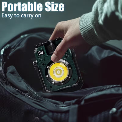 Multifunctional Rechargeable LED Work Light with Solar Panel & Magnet