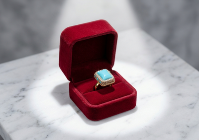 Rectangular Crystal Statement Ring