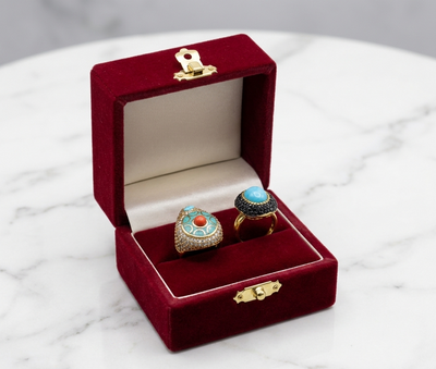 Crystal Embellished Teardrop Statement Ring