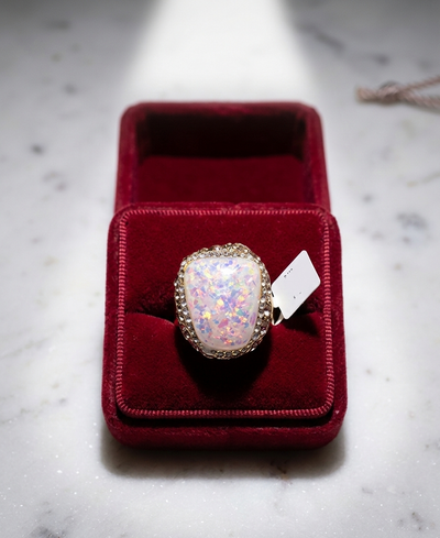 Opal Crystal Statement Ring